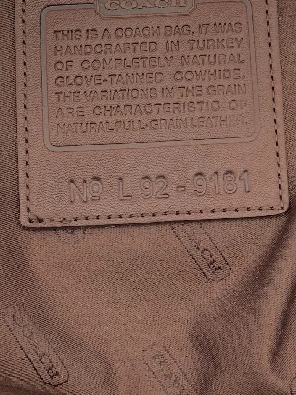 Vintage Coach Whitney Mini Hobo Bag 9181 Brown Glove Tanned Leather